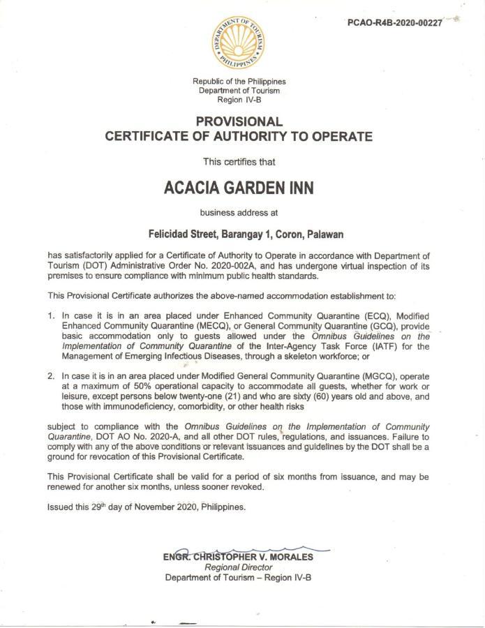 Acacia Garden And 3* Coron